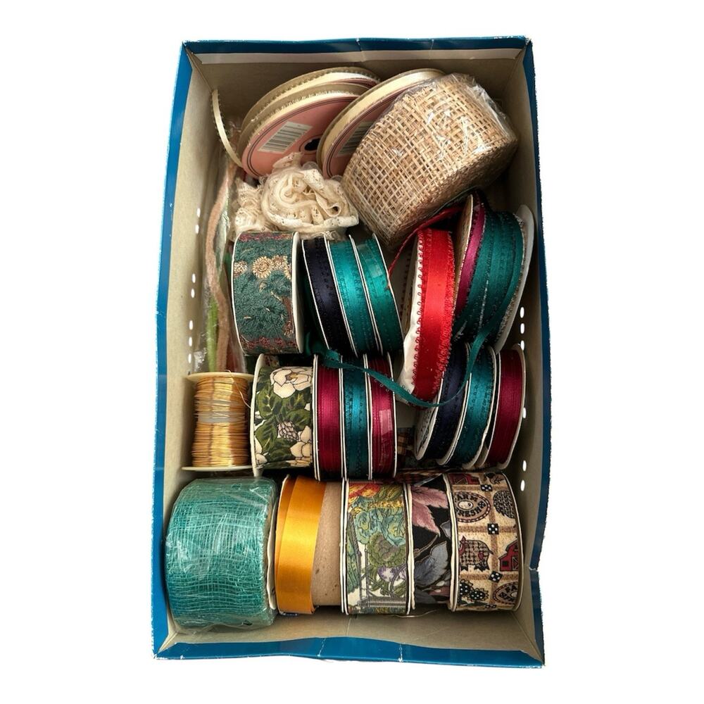 VINTAGE LOT OF MISCELLANEOUS RIBBONS Partially Used